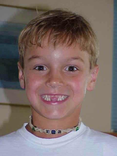 Cousin Evin shows off his new hemp choker.