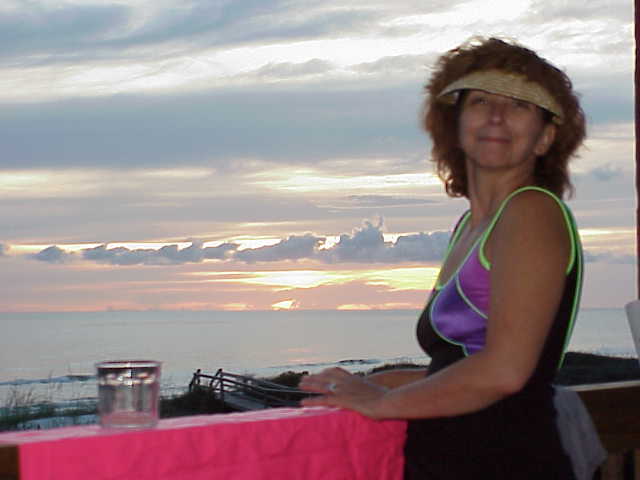 Doris enjoying a sunset